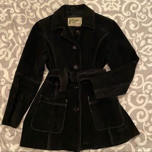 Roots vintage leather suede coat / jacket
